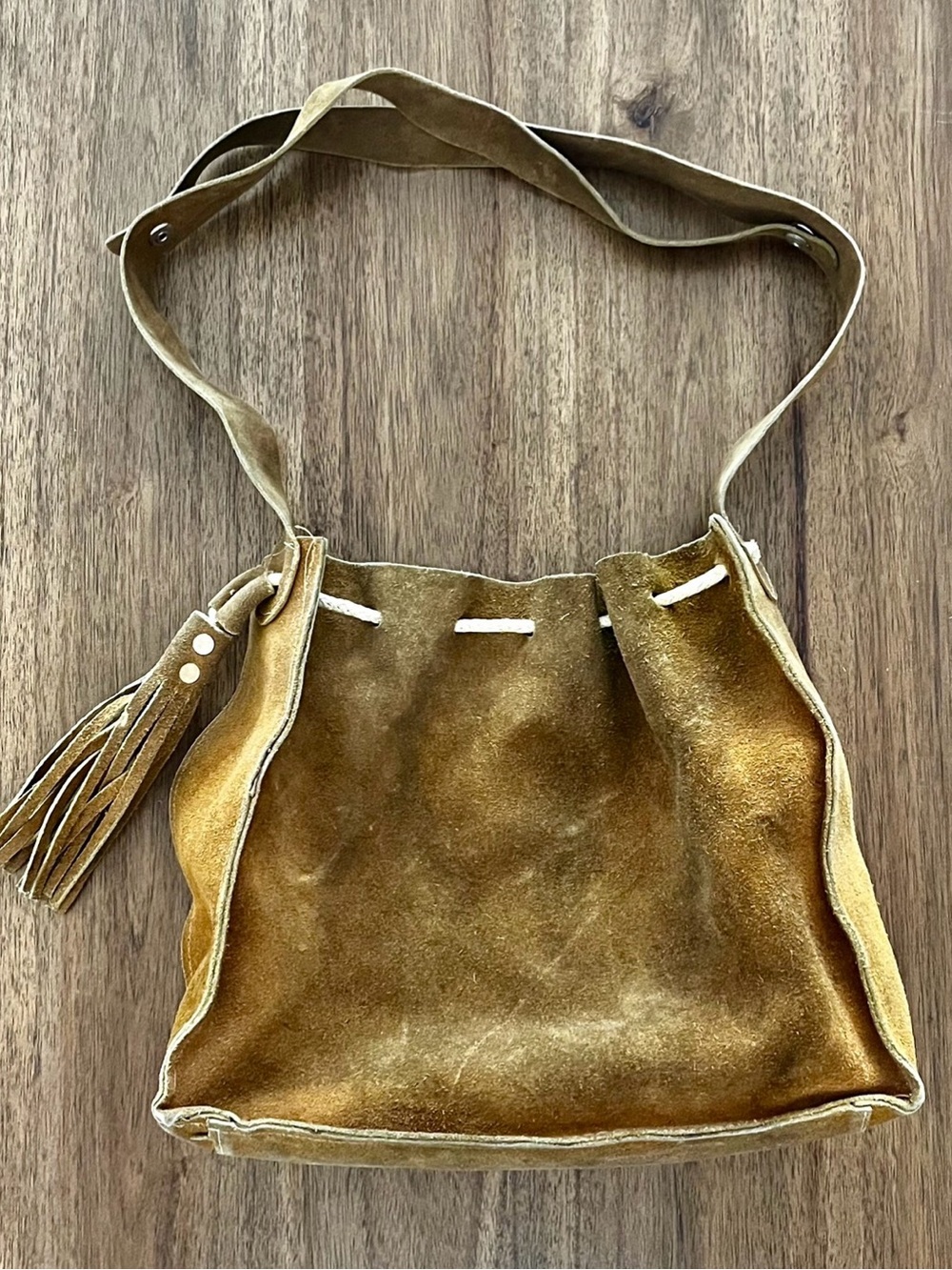 Vintage Handmade Suede Bag